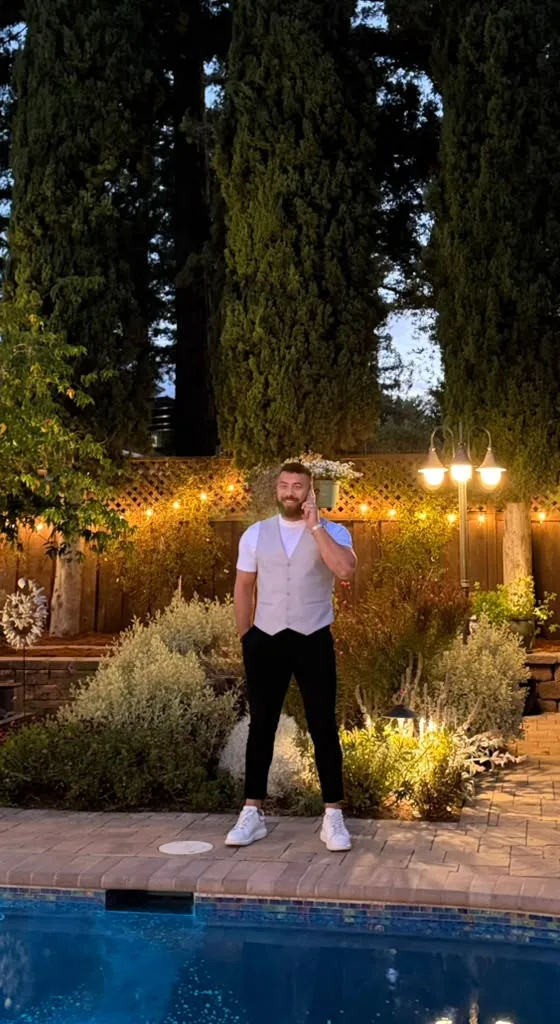 In the garden at night